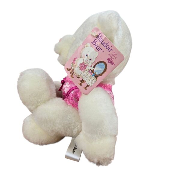 NWT Vintage Russ Boudoir Bear Plush 3621 White Lingerie Sexy White Pink 6" - Picture 5 of 11